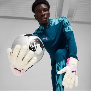 Puma FUTURE Match NC Goalkeeper Gloves 10 PUMA White-Poison Pink-PUMA Black NEW